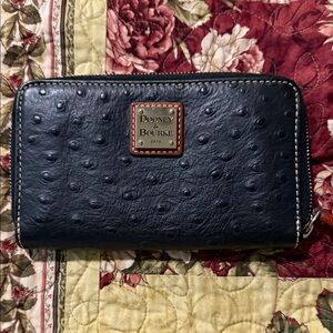Dooney & Bourke black ostrich leather Textured Wallet